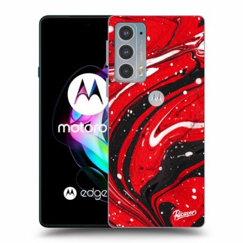 Picasee husă neagră din silicon pentru Motorola Edge 20 - Red black