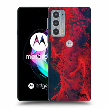 Picasee husă neagră din silicon pentru Motorola Edge 20 - Organic red