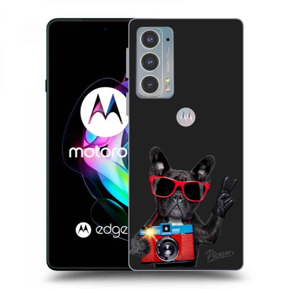 Picasee husă neagră din silicon pentru Motorola Edge 20 - French Bulldog