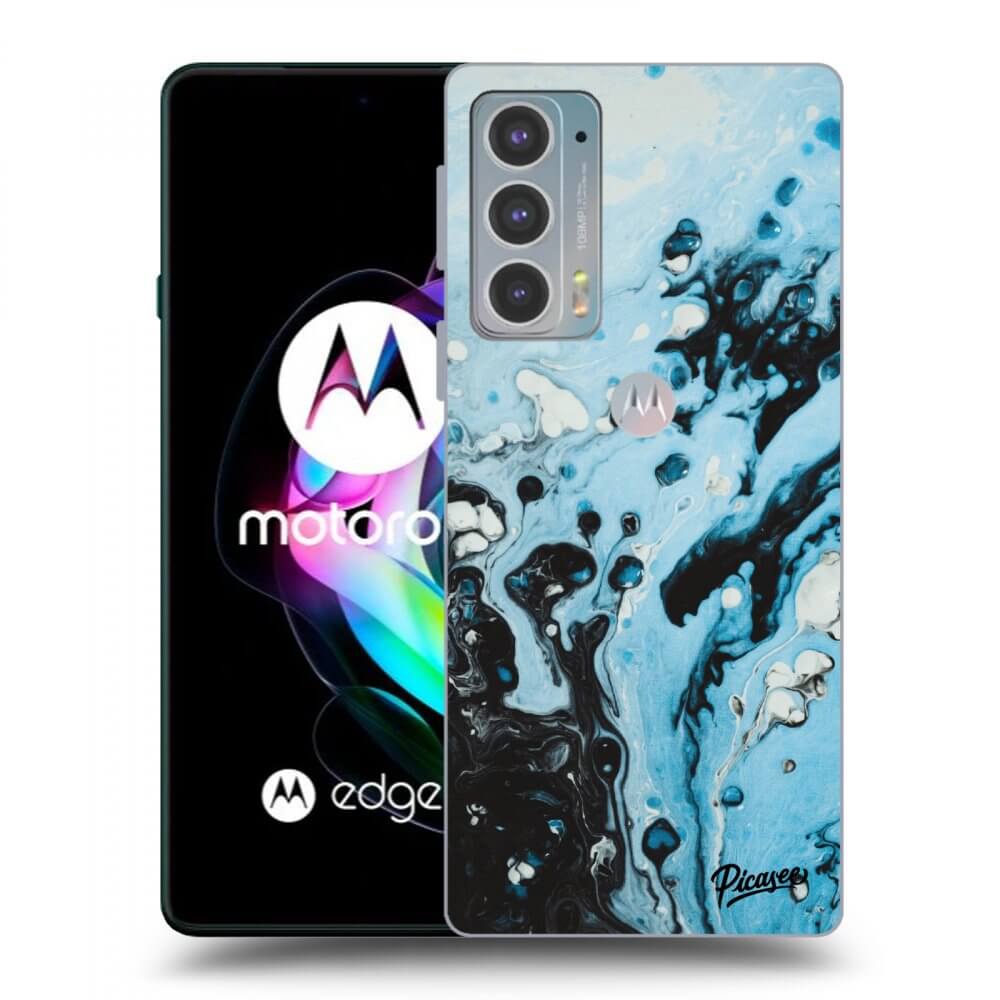 Picasee husă neagră din silicon pentru Motorola Edge 20 - Organic blue