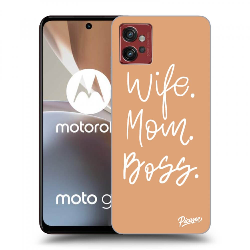 Picasee husă neagră din silicon pentru Motorola Moto G32 - Boss Mama