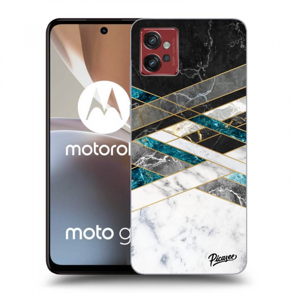 Picasee husă transparentă din silicon pentru Motorola Moto G32 - Black & White geometry