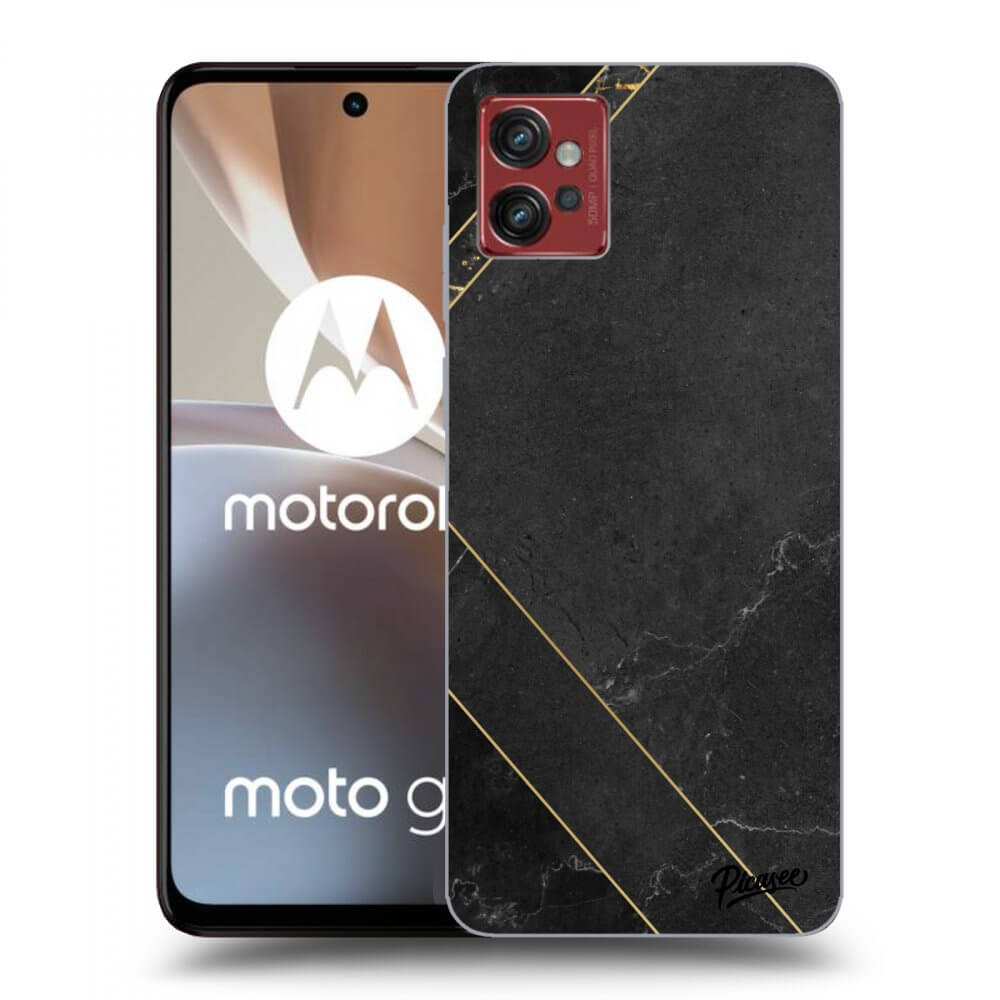 Picasee husă transparentă din silicon pentru Motorola Moto G32 - Black tile