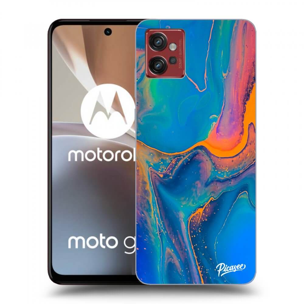 Picasee husă neagră din silicon pentru Motorola Moto G32 - Rainbow