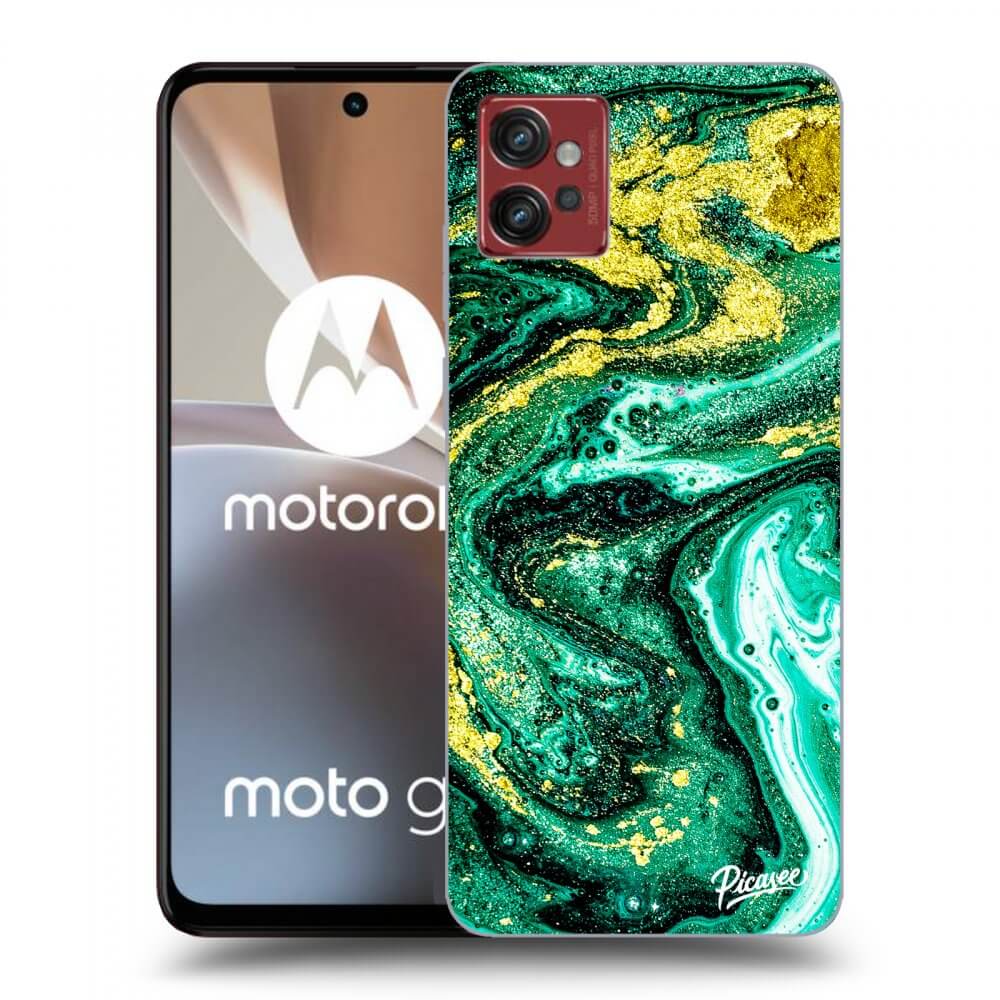 Picasee husă neagră din silicon pentru Motorola Moto G32 - Green Gold