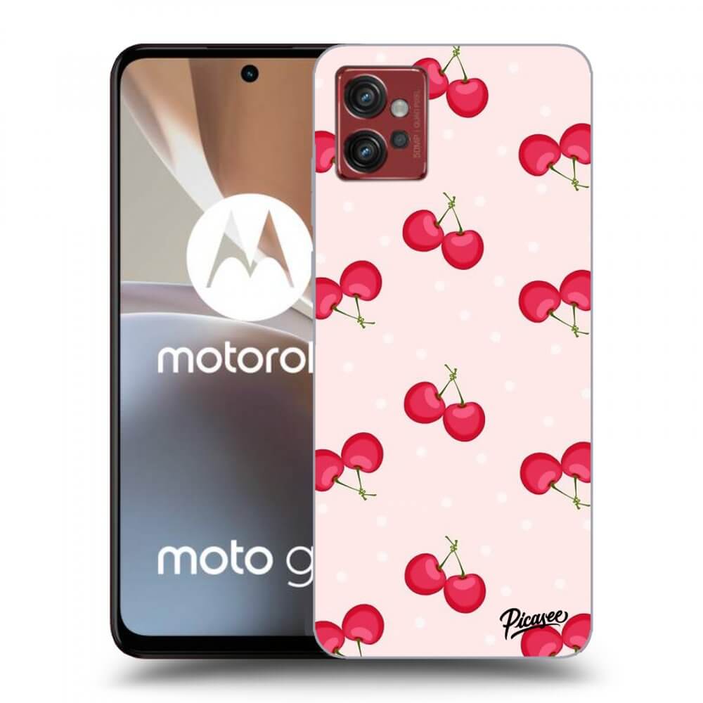 Picasee husă neagră din silicon pentru Motorola Moto G32 - Cherries