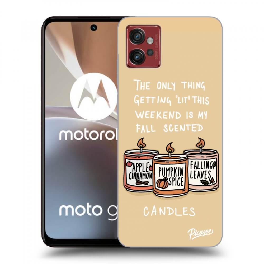 Picasee husă neagră din silicon pentru Motorola Moto G32 - Candles