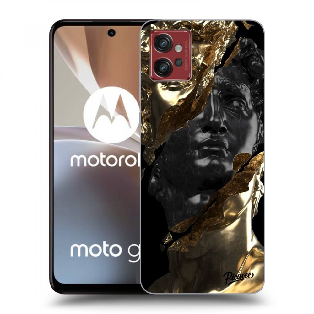 Picasee husă neagră din silicon pentru Motorola Moto G32 - Gold - Black