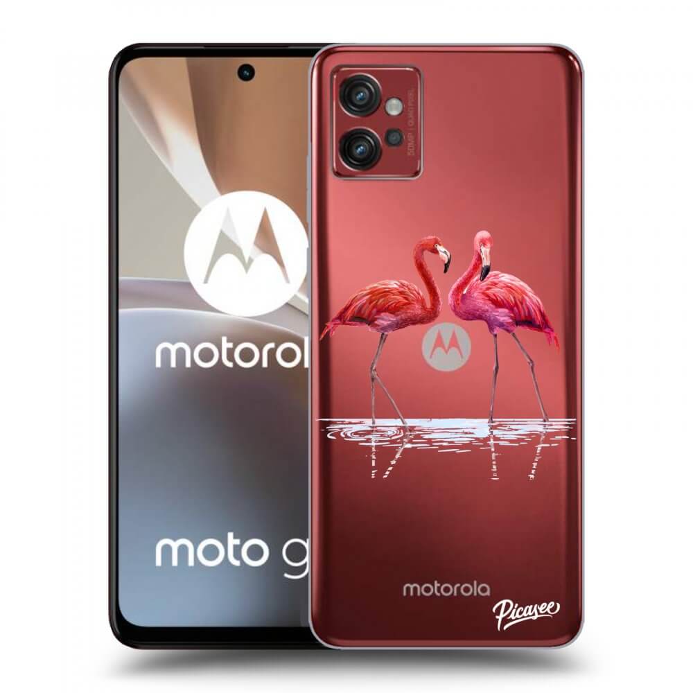 Picasee husă transparentă din silicon pentru Motorola Moto G32 - Flamingos couple