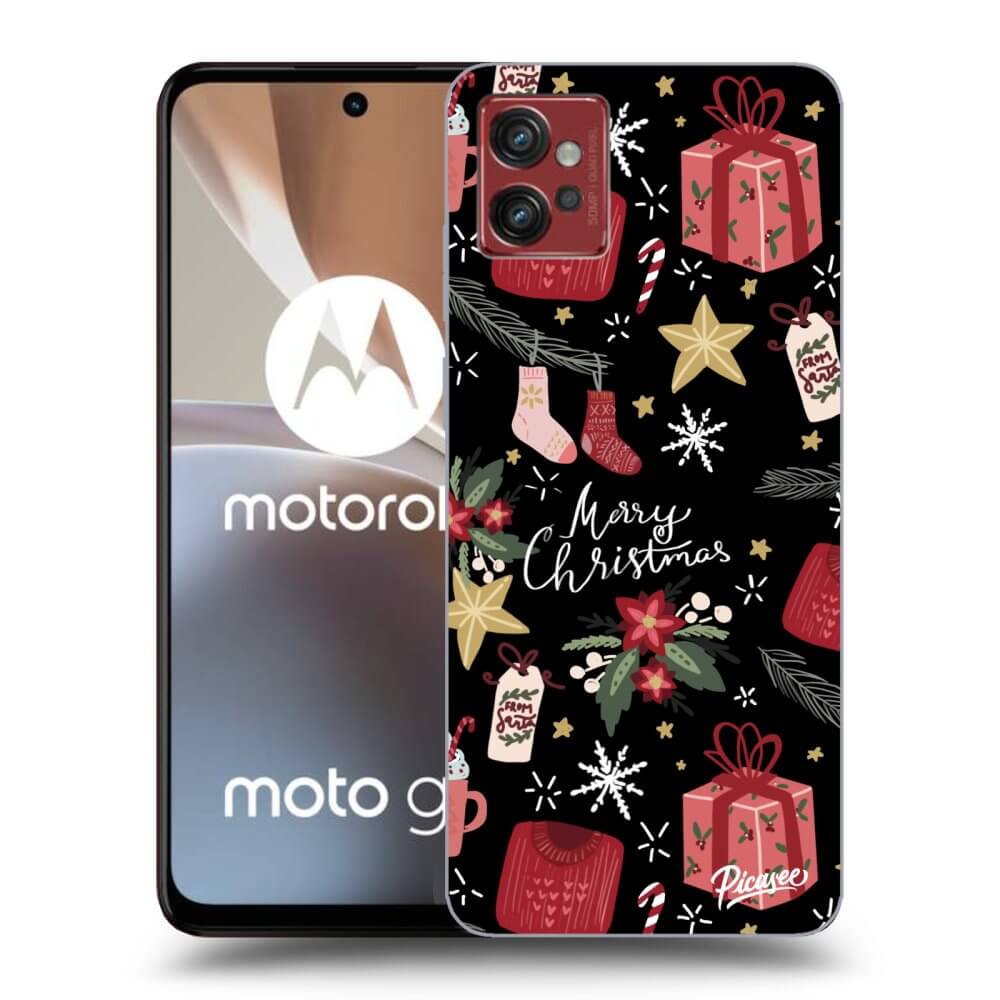 Picasee husă neagră din silicon pentru Motorola Moto G32 - Christmas