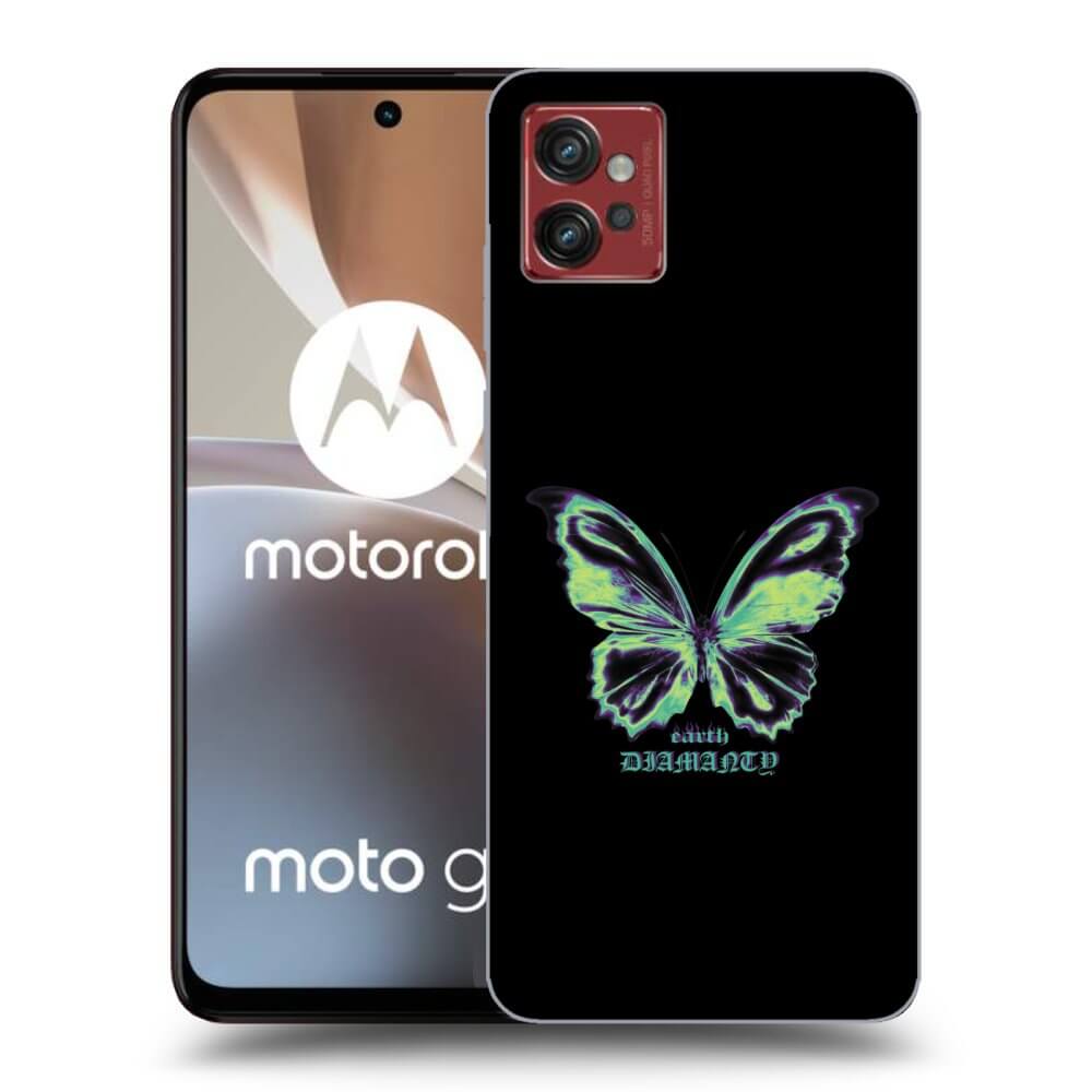 Picasee husă neagră din silicon pentru Motorola Moto G32 - Diamanty Blue