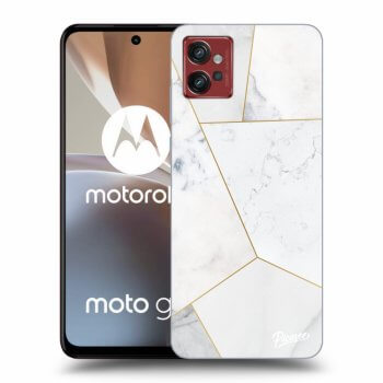 Picasee husă neagră din silicon pentru Motorola Moto G32 - White tile