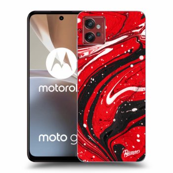 Picasee husă neagră din silicon pentru Motorola Moto G32 - Red black