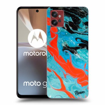 Picasee husă neagră din silicon pentru Motorola Moto G32 - Blue Magma