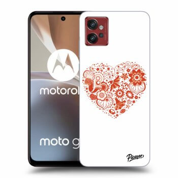Picasee husă neagră din silicon pentru Motorola Moto G32 - Big heart