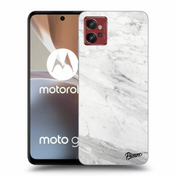 Picasee husă neagră din silicon pentru Motorola Moto G32 - White marble