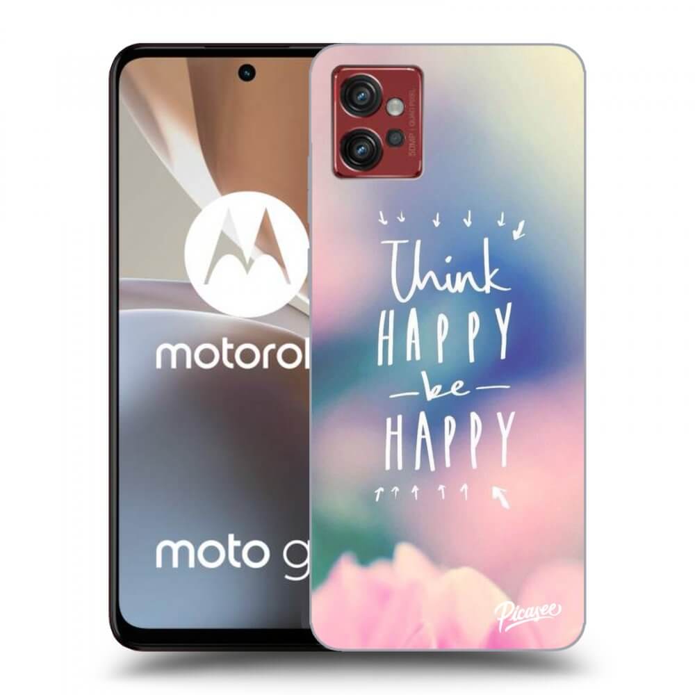 Picasee husă neagră din silicon pentru Motorola Moto G32 - Think happy be happy