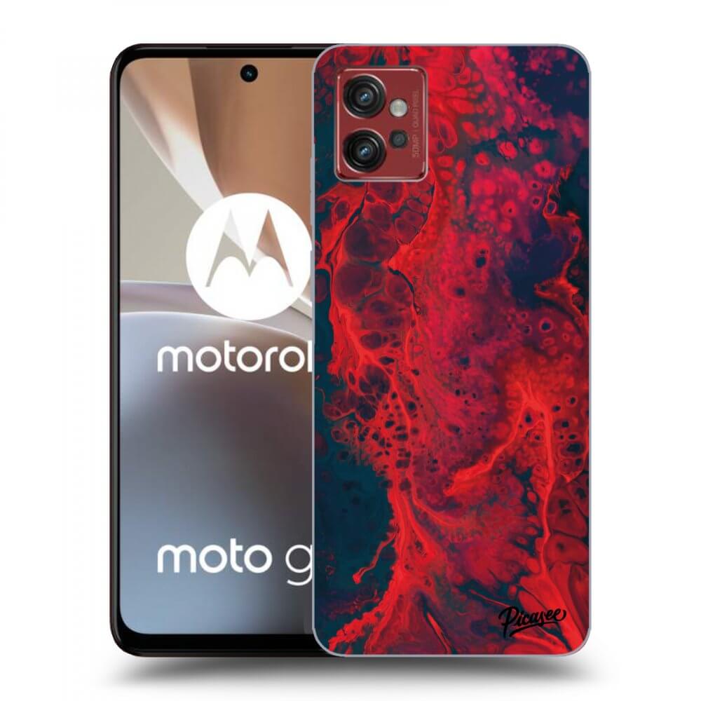 Picasee husă neagră din silicon pentru Motorola Moto G32 - Organic red