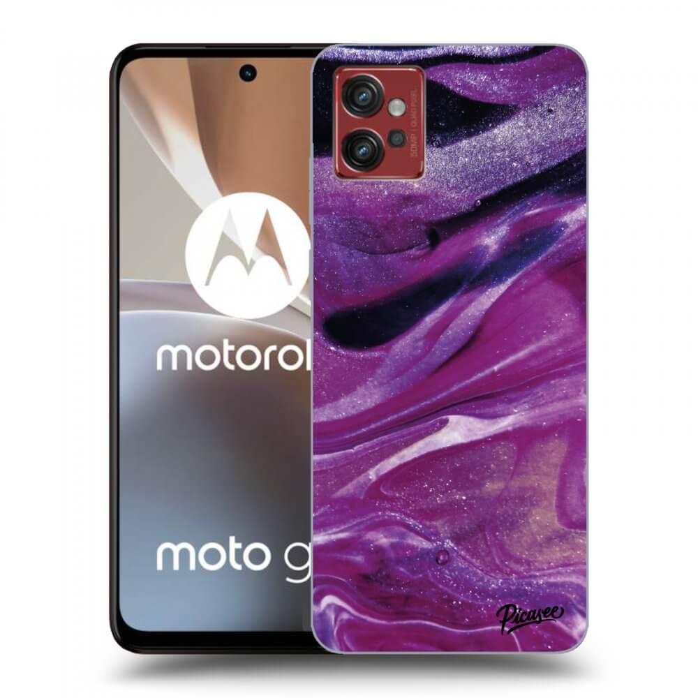 Picasee husă transparentă din silicon pentru Motorola Moto G32 - Purple glitter
