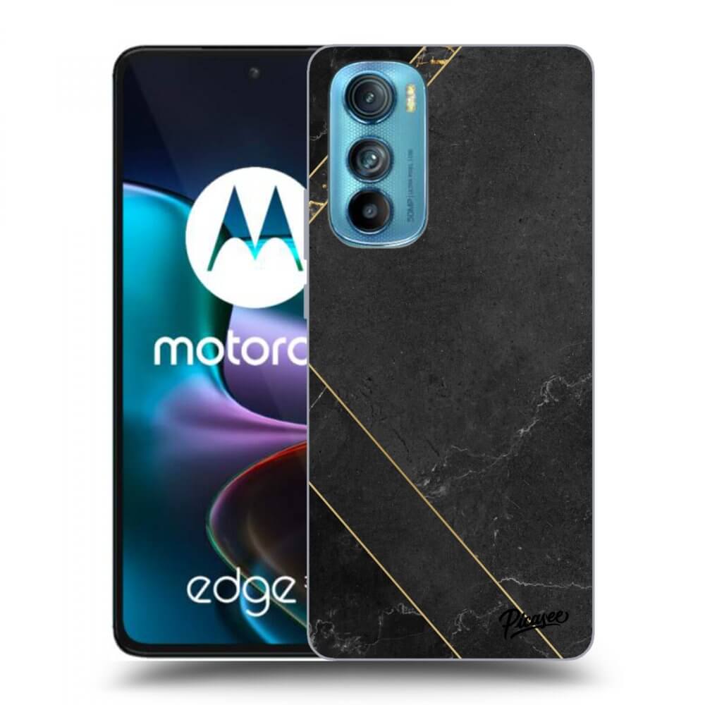 Picasee husă transparentă din silicon pentru Motorola Edge 30 - Black tile