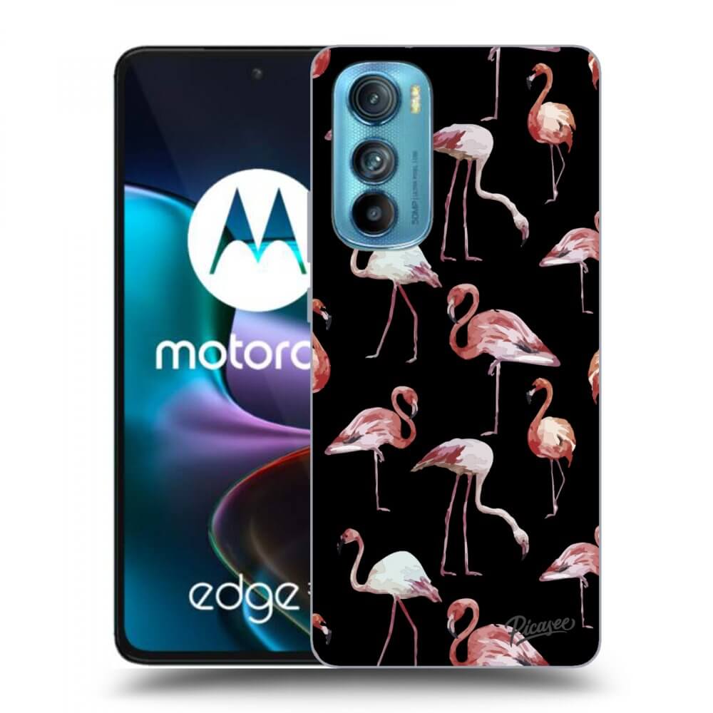 Picasee husă neagră din silicon pentru Motorola Edge 30 - Flamingos