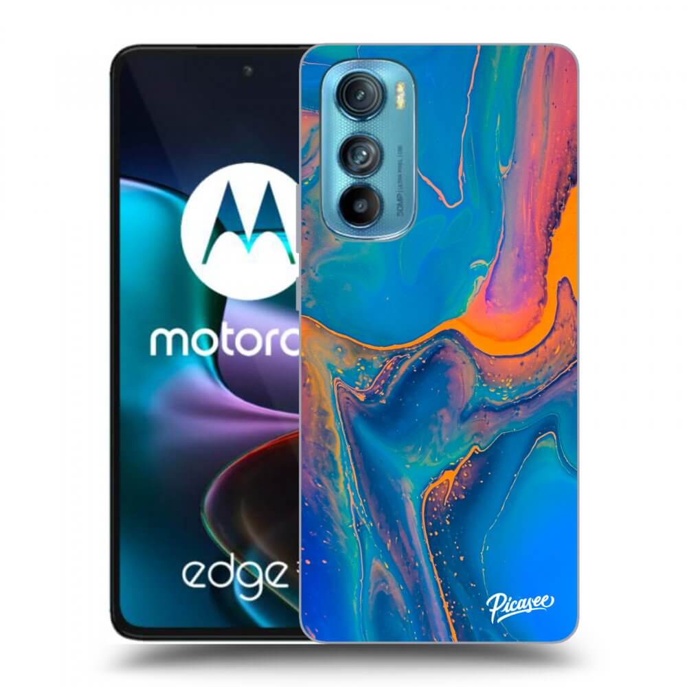 Picasee husă neagră din silicon pentru Motorola Edge 30 - Rainbow