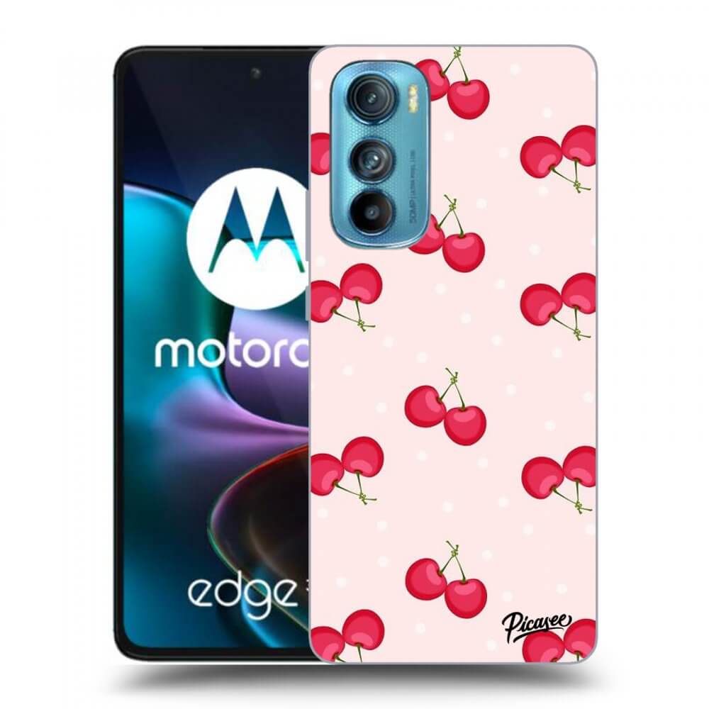 Picasee husă neagră din silicon pentru Motorola Edge 30 - Cherries
