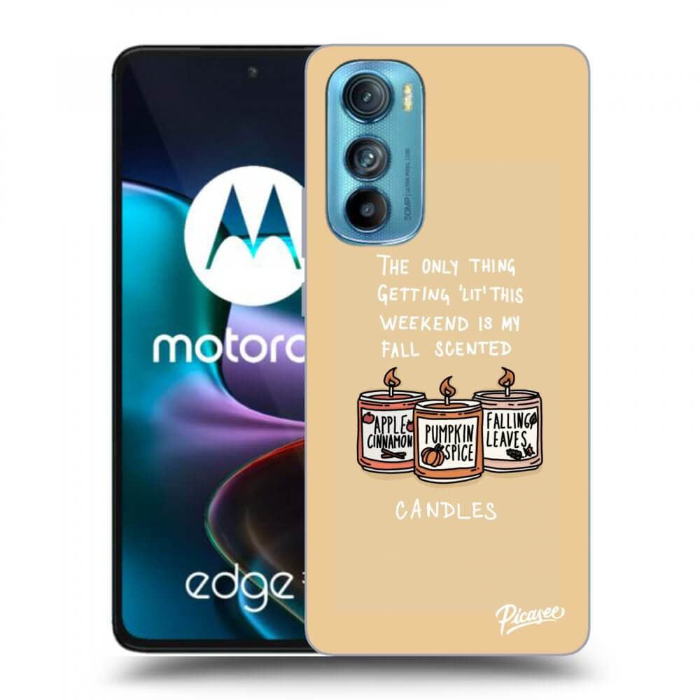 Picasee husă neagră din silicon pentru Motorola Edge 30 - Candles