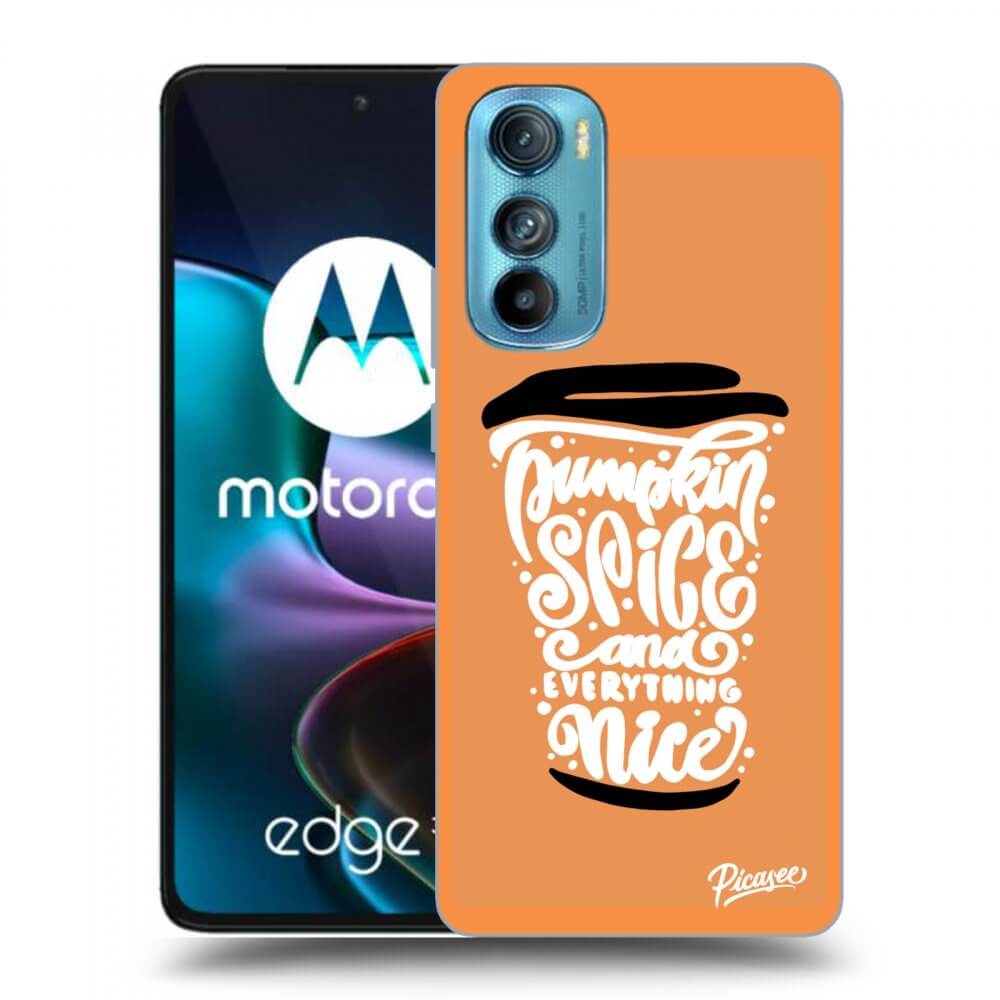 Picasee husă neagră din silicon pentru Motorola Edge 30 - Pumpkin coffee