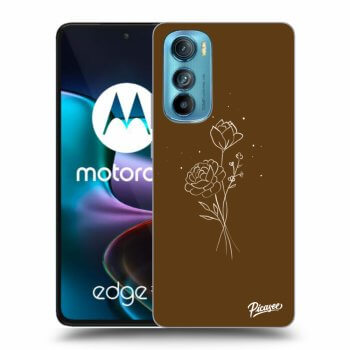 Picasee husă neagră din silicon pentru Motorola Edge 30 - Brown flowers