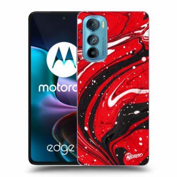 Picasee husă neagră din silicon pentru Motorola Edge 30 - Red black