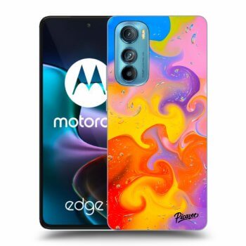 Picasee husă neagră din silicon pentru Motorola Edge 30 - Bubbles