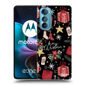 Picasee husă neagră din silicon pentru Motorola Edge 30 - Christmas