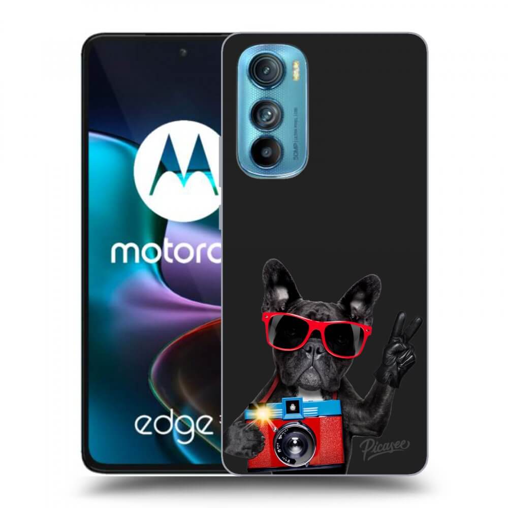 Picasee husă neagră din silicon pentru Motorola Edge 30 - French Bulldog