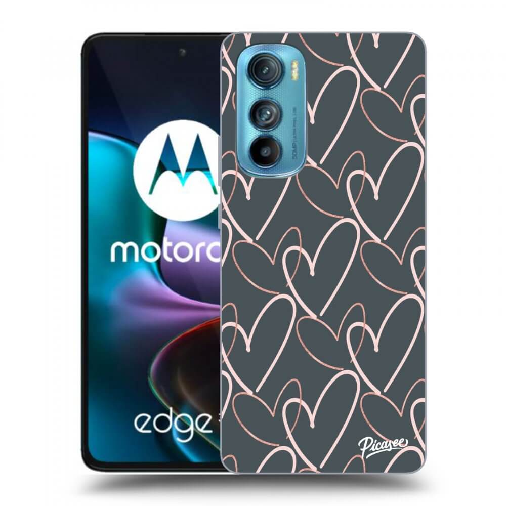Picasee husă neagră din silicon pentru Motorola Edge 30 - Lots of love