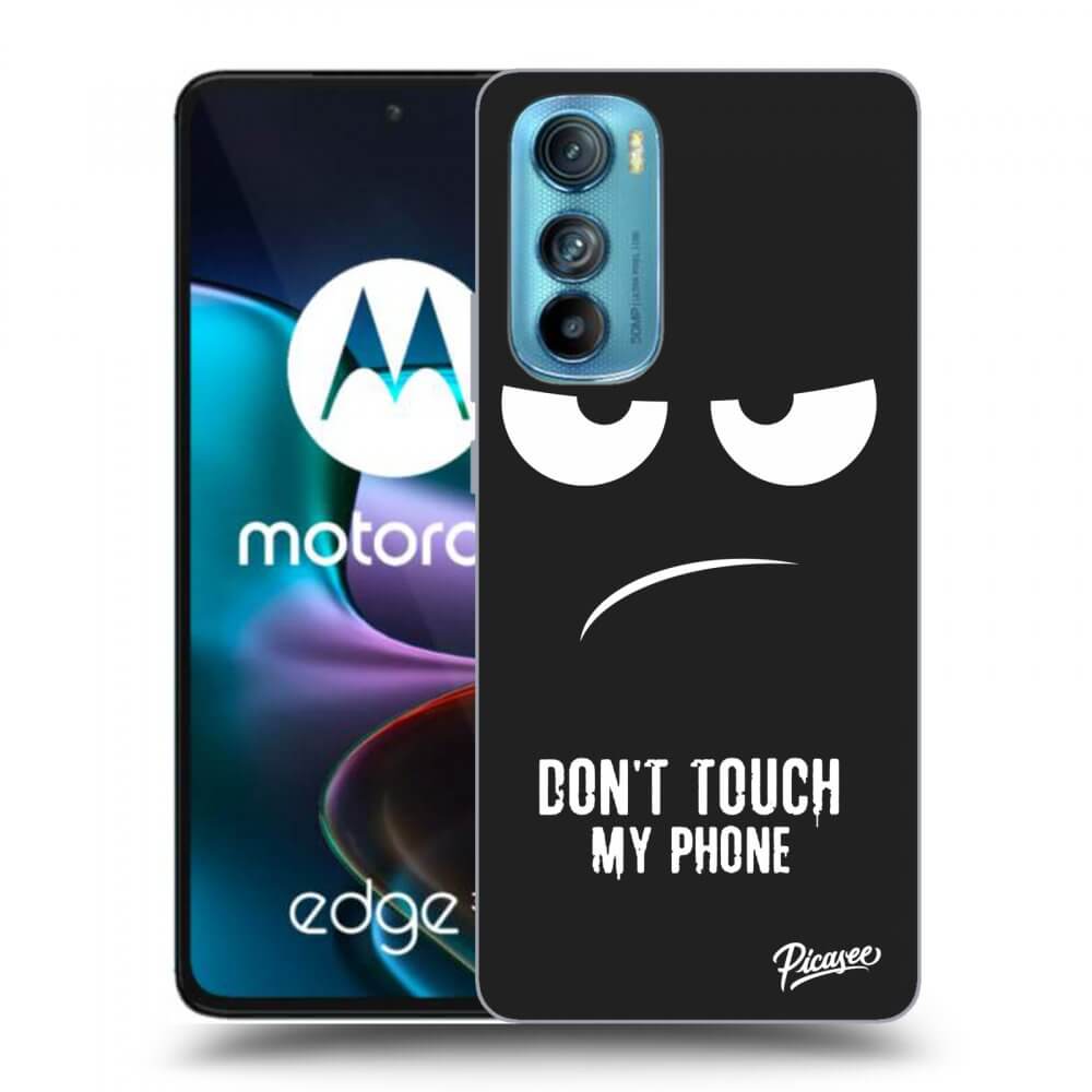 Picasee husă neagră din silicon pentru Motorola Edge 30 - Don't Touch My Phone