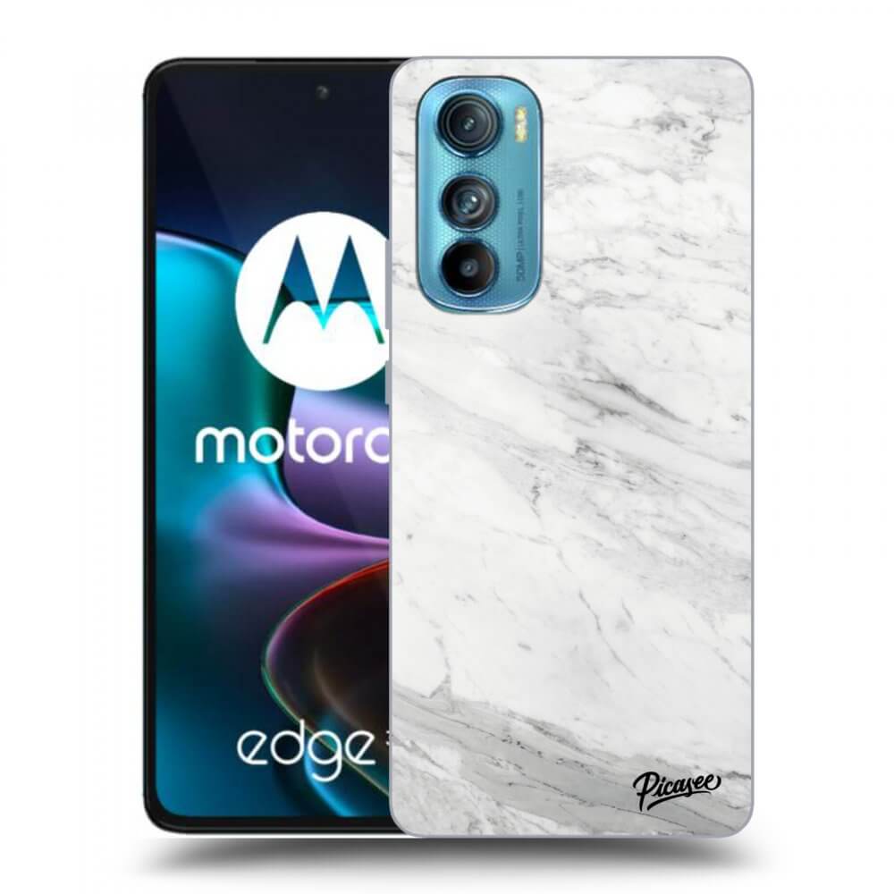 Picasee husă transparentă din silicon pentru Motorola Edge 30 - White marble