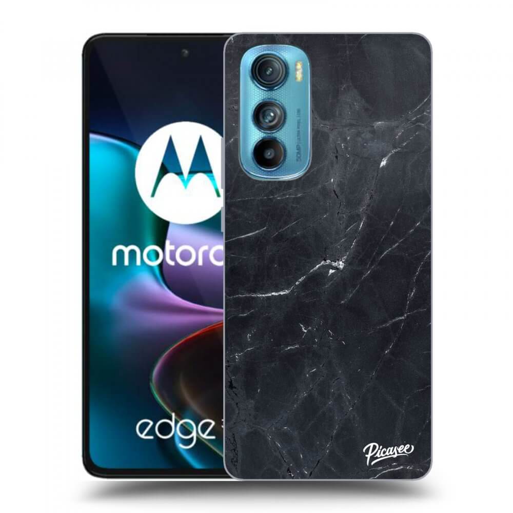 Picasee husă neagră din silicon pentru Motorola Edge 30 - Black marble