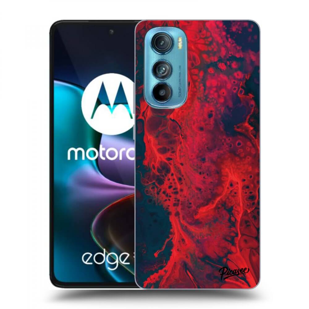 Picasee husă neagră din silicon pentru Motorola Edge 30 - Organic red