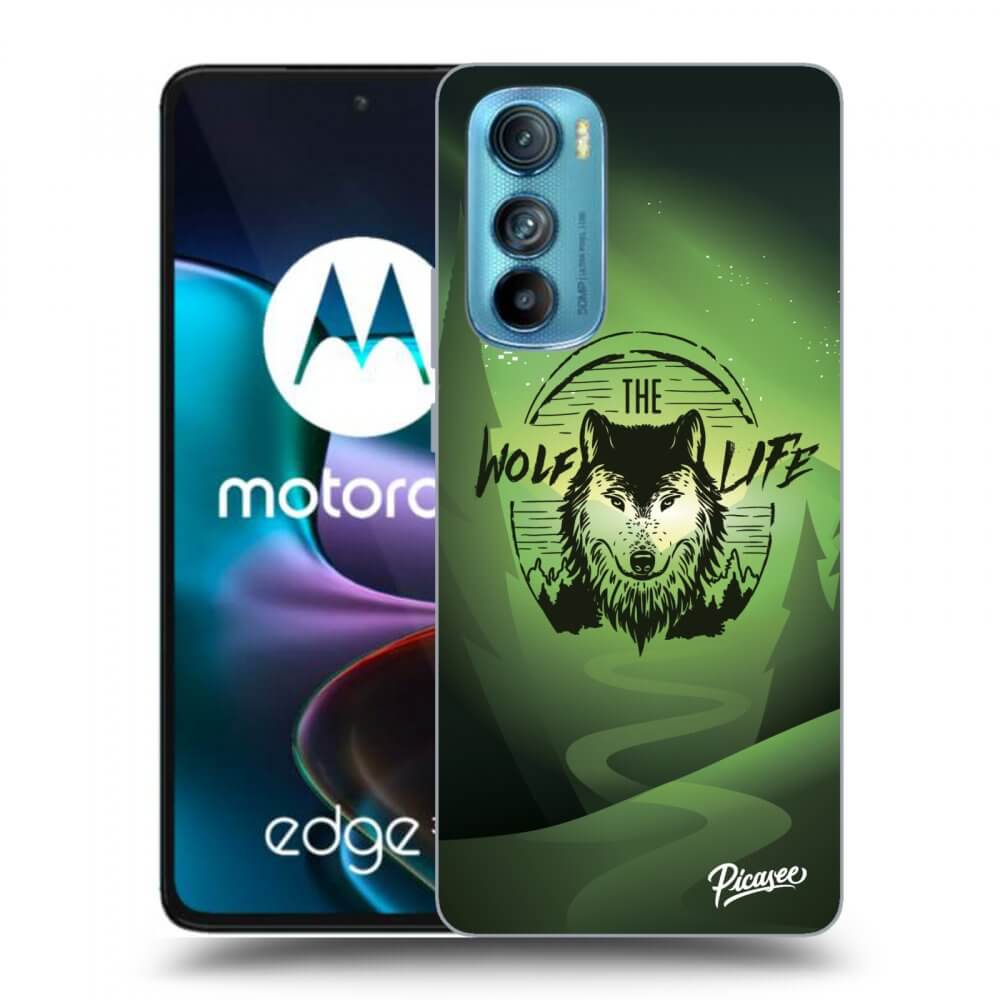 Picasee husă neagră din silicon pentru Motorola Edge 30 - Wolf life