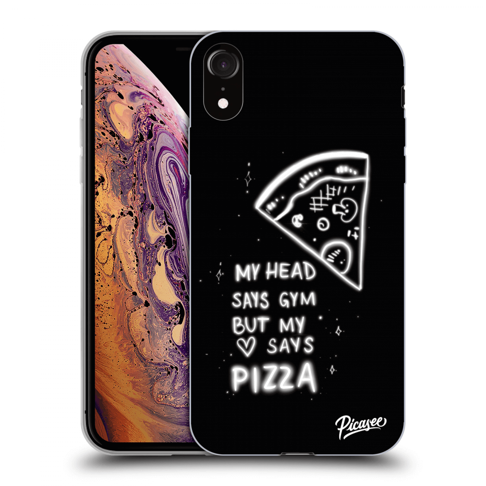 Picasee husă neagră din silicon pentru Apple iPhone XR - Pizza