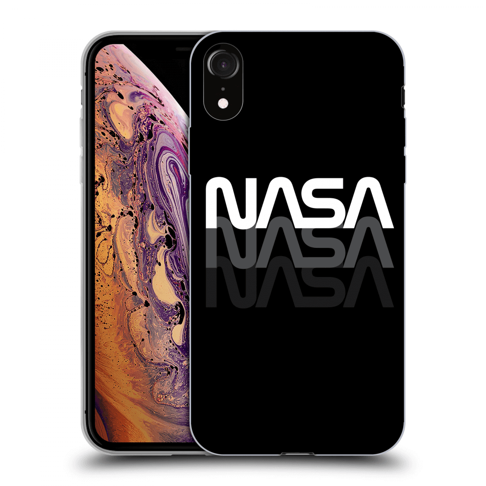 Picasee husă neagră din silicon pentru Apple iPhone XR - NASA Triple