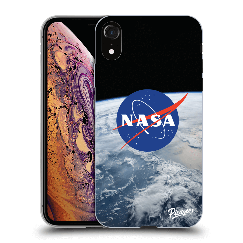 Picasee husă neagră din silicon pentru Apple iPhone XR - Nasa Earth