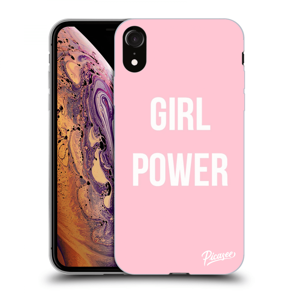 Picasee husă neagră din silicon pentru Apple iPhone XR - Girl power