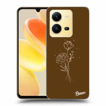 Husă pentru Vivo X80 Lite - Brown flowers