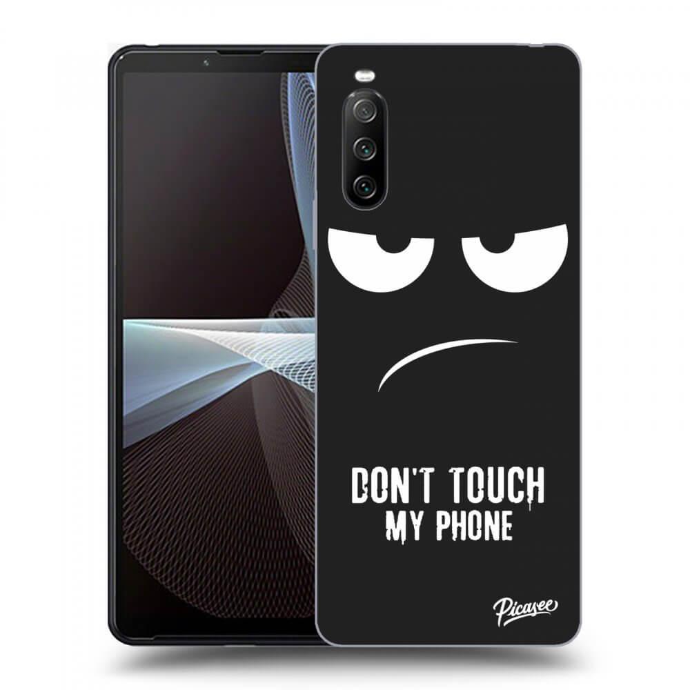Picasee husă neagră din silicon pentru Sony Xperia 10 III - Don't Touch My Phone