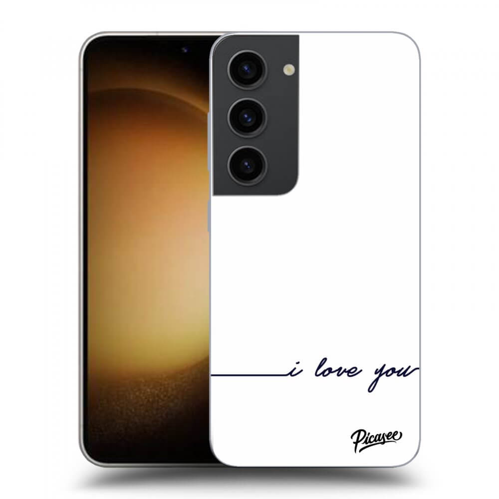 Picasee husă neagră din silicon pentru Samsung Galaxy S23 5G - I love you