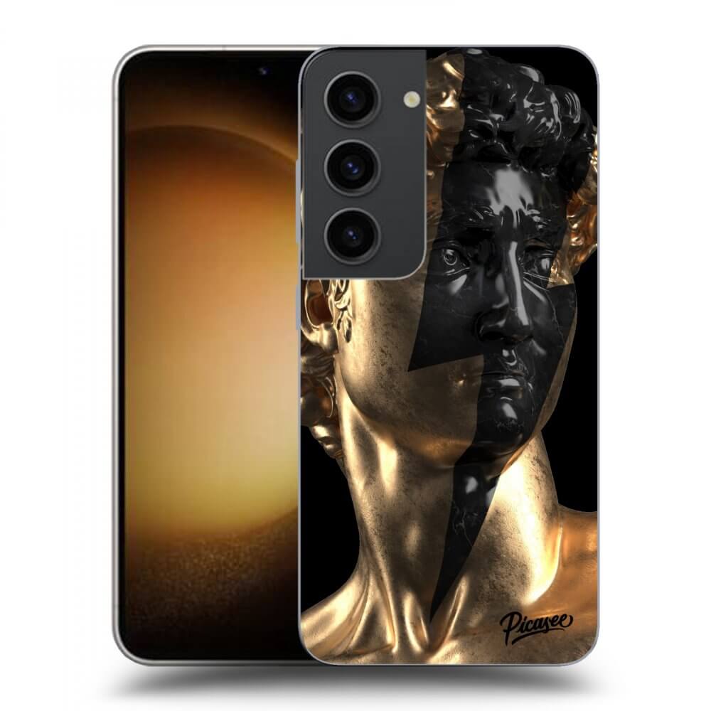 Picasee husă neagră din silicon pentru Samsung Galaxy S23 5G - Wildfire - Gold