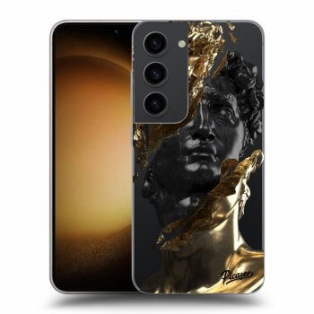 Picasee husă transparentă din silicon pentru Samsung Galaxy S23 5G - Gold - Black
