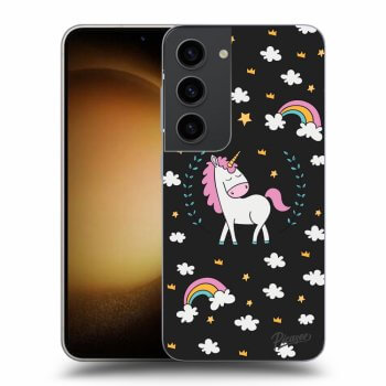 Picasee husă neagră din silicon pentru Samsung Galaxy S23 5G - Unicorn star heaven